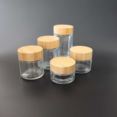 2-6oz 글라스 잡초 은닉처 병 차일드 프로프 대나무 덮개 유리 8번째 병