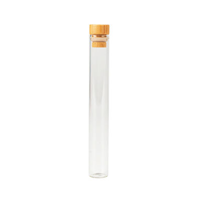 대나무 Lid 냄새 증명과 16x110mm 클리어 글라스 프리 회전 배양관