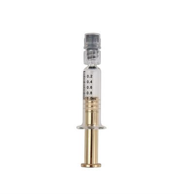 1ml Luer Lock Glass Syringe with Metal Golden Plunger 금속 골든 플랑저와 함께 1ml Luer Lock Glass Syringe