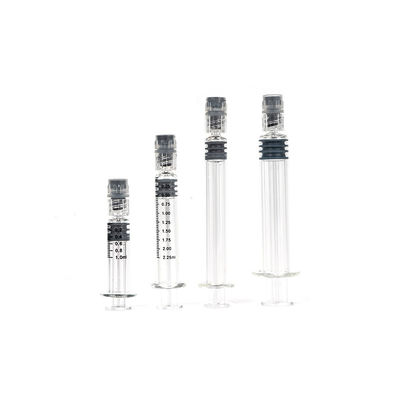 금속 또는 플라스틱 플랑저와 Luer Lock Glass Syringes 에센셜 오일 주사기 0.5ml 1ml 2.25ml 3ml 5ml