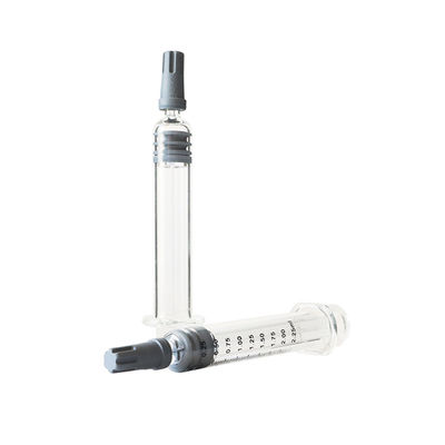 플라스틱 플런저와의 2.25 Ml CBD 오일 루어 로크 유리병 펌프