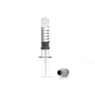 인도 대마 CBD 오일을 위해 사전 주입 가능한 붕규산 유리 루어 로크 기름 주사기 1mL