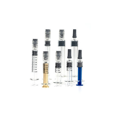 1ml 2.25ml 3ml 5ml 전면 보로실리케이트 주사 금속 플라스틱 플러거 루어 잠금 주사 5ml 유리 주사 1ml
