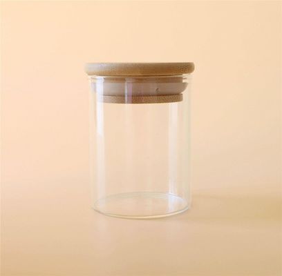 1-18oz 붕규산 유리 음식 라면 허브와 대나무 Lid와 양념 용기