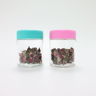 2oz 3oz Custom Logo Glass Weed Holder Jar with Child Resistant Screw Cap. 어린이 보호 스크루 캡과 함께 2oz 3oz Custom Logo Glass Weed Holder Jar
