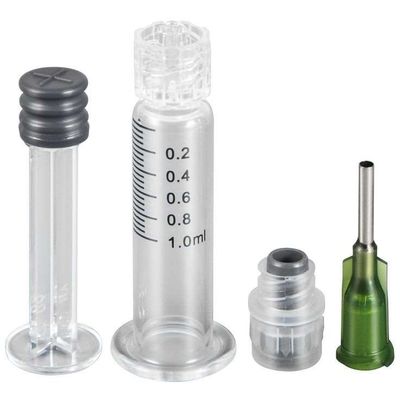 CBD 오일 유리 주사 Luer Lock THC 오일 주사 1ml 빈 Luer 캡 유리 주사