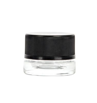 CR 스크루 캡을 가진 흰 고집 된 유리 항아리 명확한 Blach 사용자 지정 Wax Jar Dab Jar 포장
