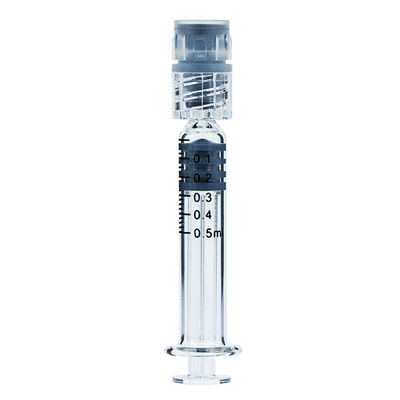0.5ml 루어 슬립 루어 잠금 CBD 오일을 위한 보로실리케이트 유리 주사기