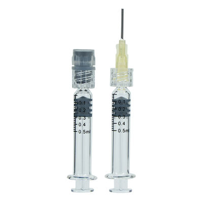 0.5ml 루어 슬립 루어 잠금 CBD 오일을 위한 보로실리케이트 유리 주사기