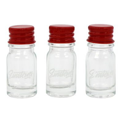 Custom Logo Medicine Concentrate Oil 5mL Glass Bottle Jar with Red Metal Lid